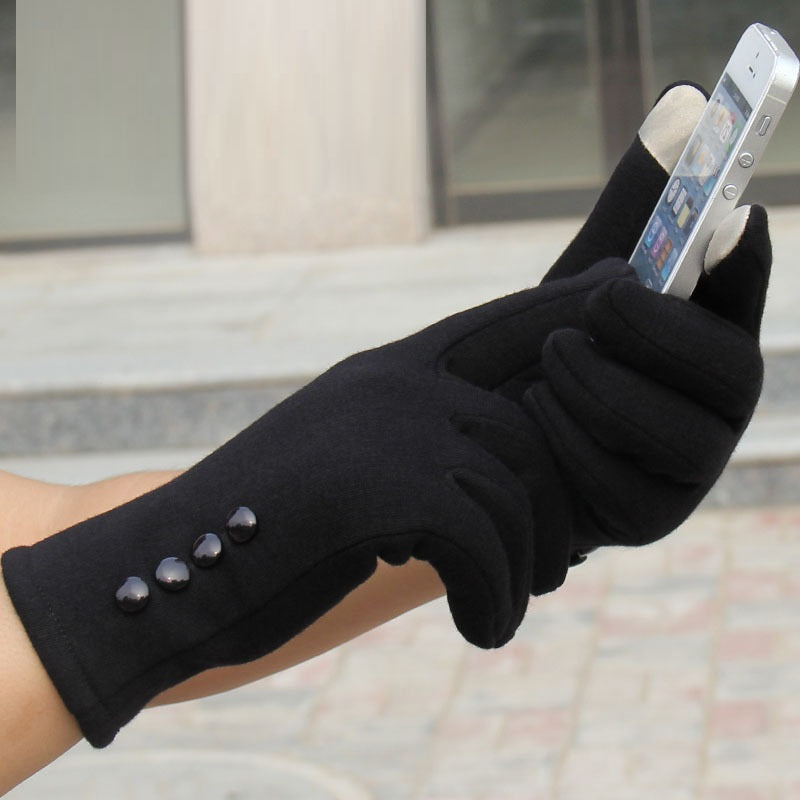 Velvet Phone Cotton Gloves variant CJYD158066702BY