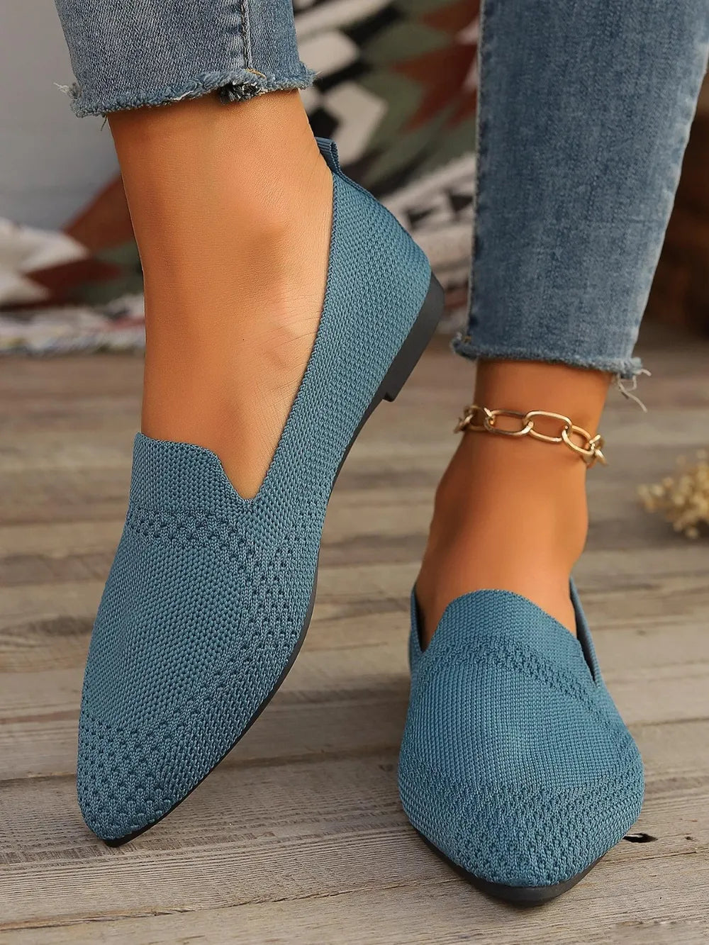 Point Toe Mesh Flats Slip-ons (6)