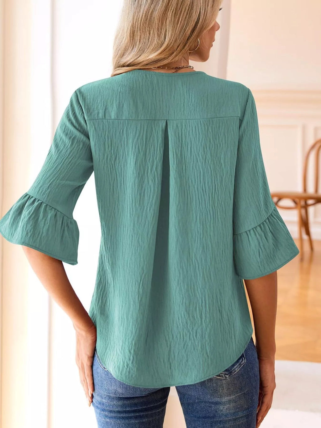 Ruffled Flounce Sleeve Blouse (18)
