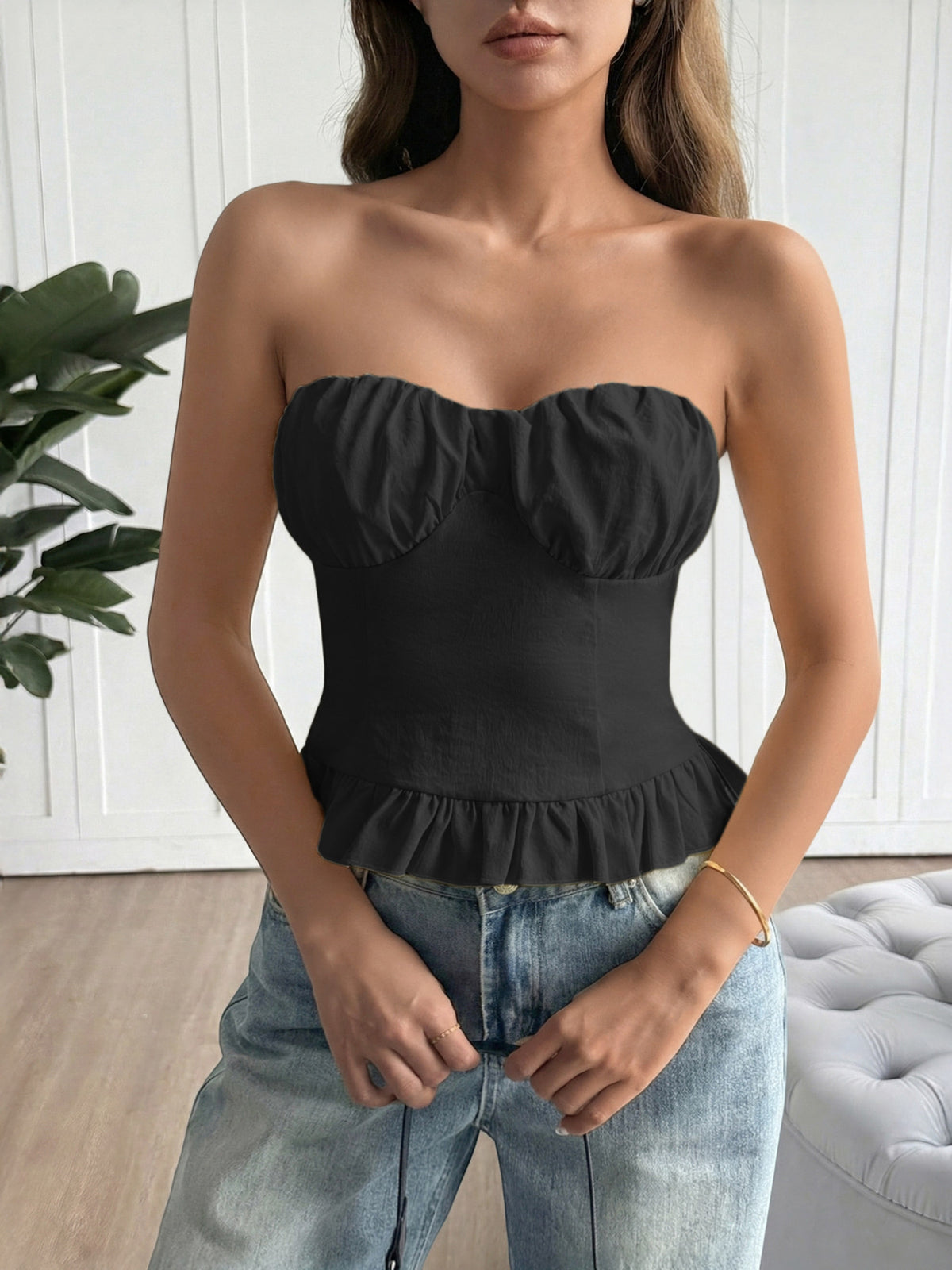 Ruffled Hem Tube Top (6)