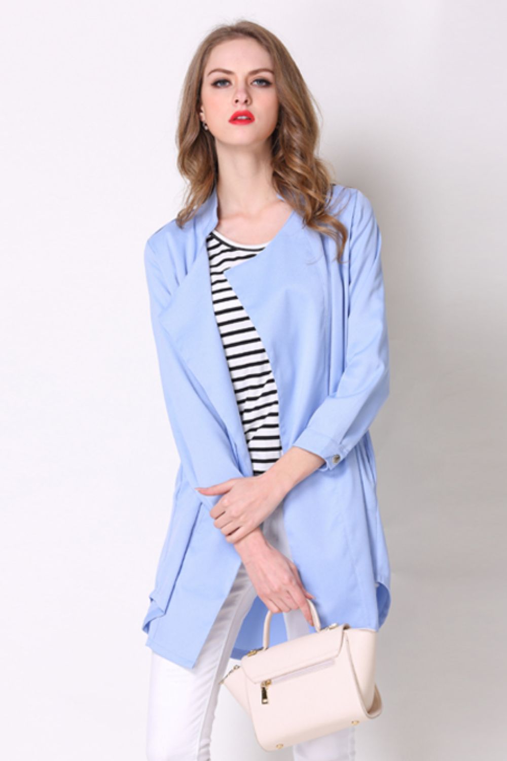 Full Size Open Front Longline Trench Coat (7)