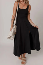 Side Slit Scoop Neck Wide Strap Dress (4)
