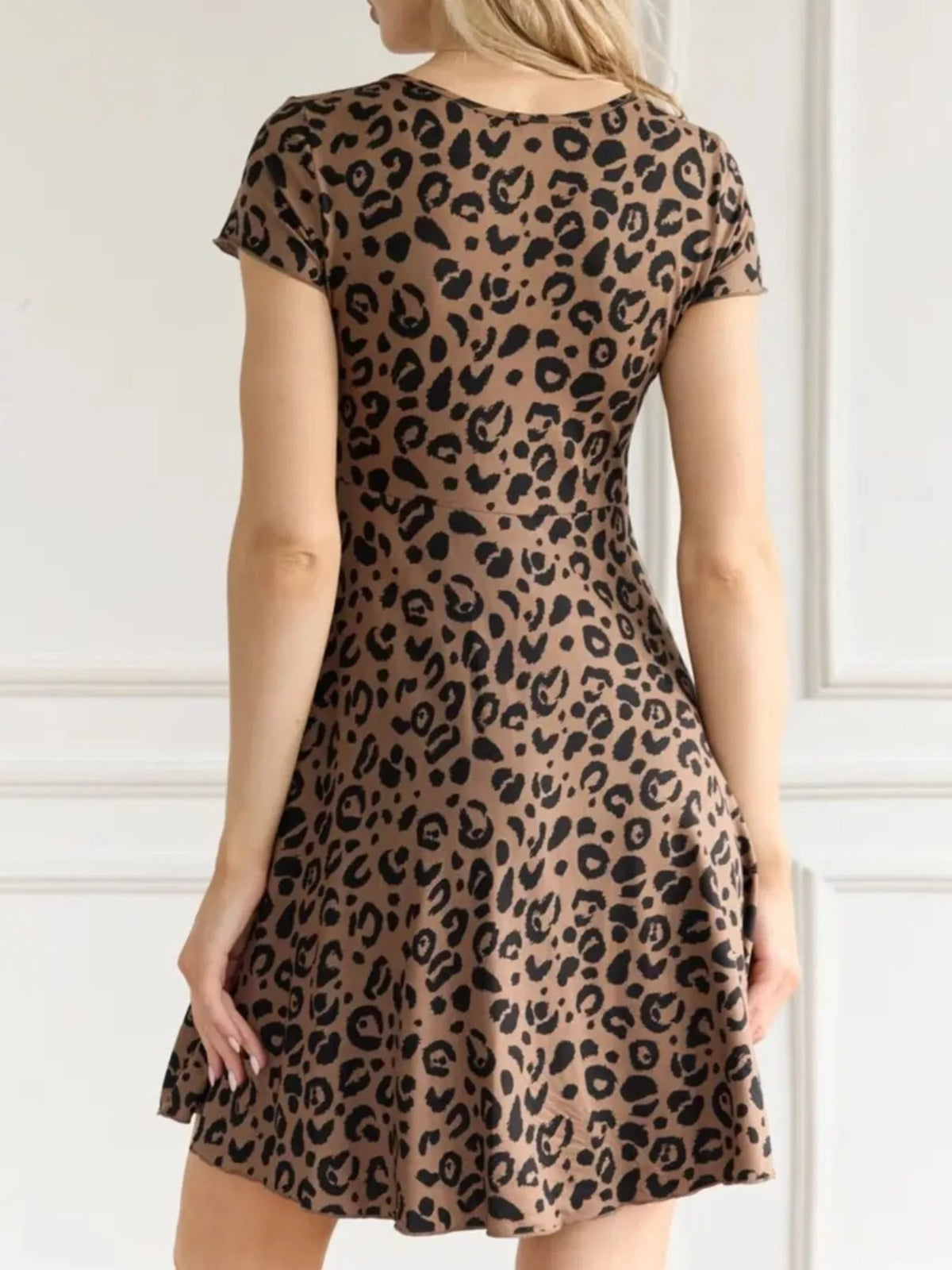 Full Size Tie Front V-neck Mini Dress Plus (5)