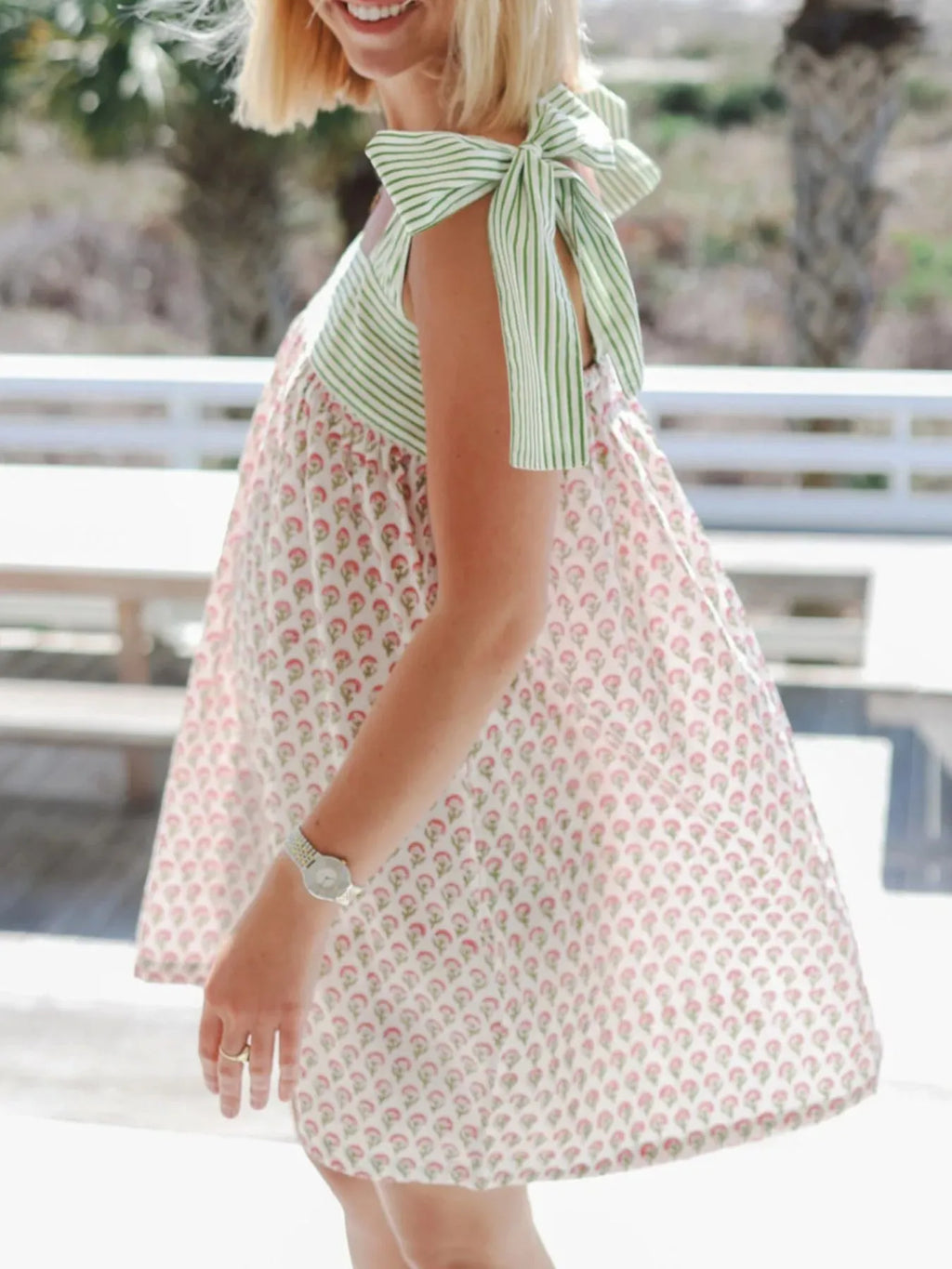 Floral Print Tie Shoulder Summer Dress (17)