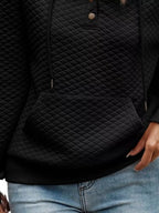 Drawstring Textured Dropped Shoulder Hoodie (25)