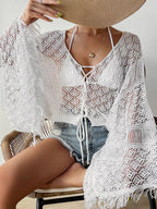 Crochet Knit Tie Front Cover-up (8)