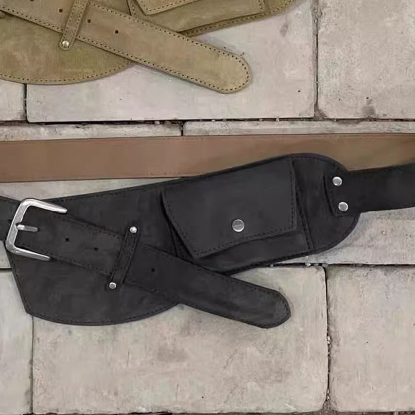 Retro Brown Suede Wide Belt photo 5