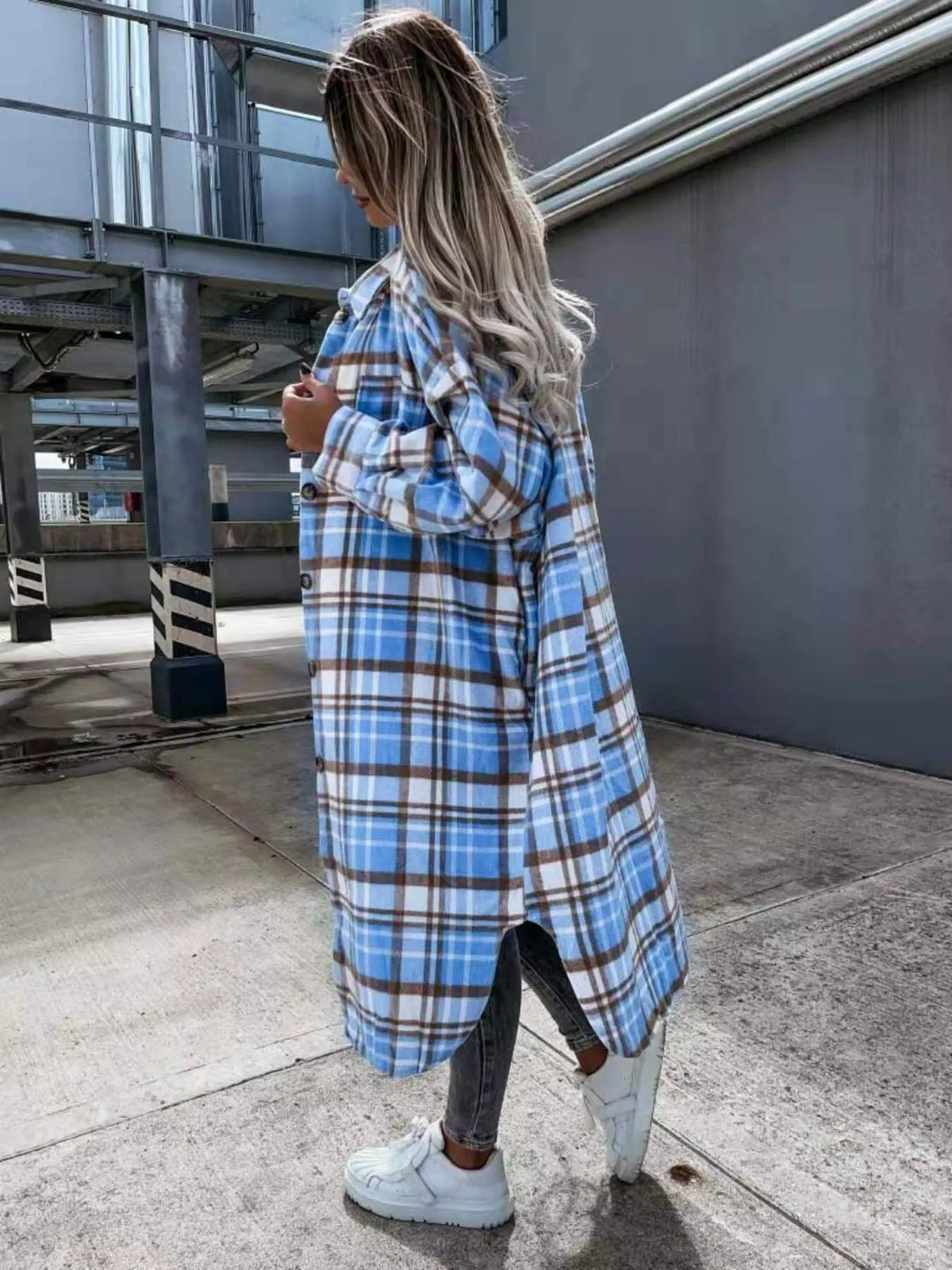 Plaid Button Up Longline Shacket (11)