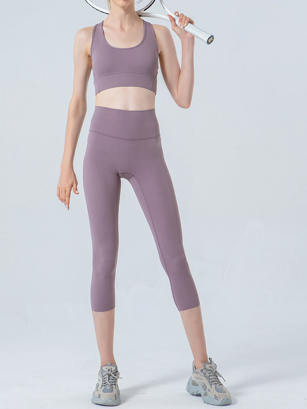 Wide Waistband Cropped Sports Leggings (21)