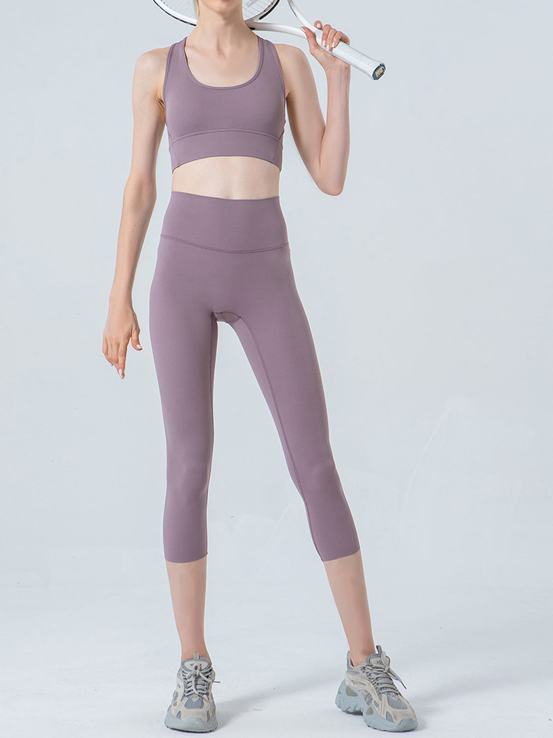 Wide Waistband Cropped Sports Leggings (21)