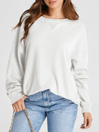 Waffle Knit Round Neck Long Sleeve T-shirt (9)