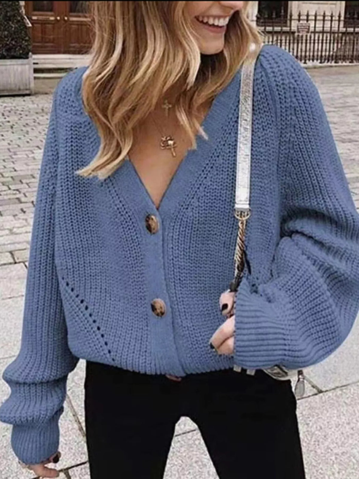 Full Size Chunky Knit Button-down Cardigan Plus (7)