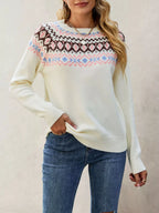 Fair Isle Pattern Crew Neck Sweater (4)
