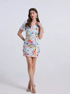 Floral Puff Sleeve Mini Dress (11)