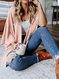 Full Size Open Front Waffle Knit Cardigan Plus