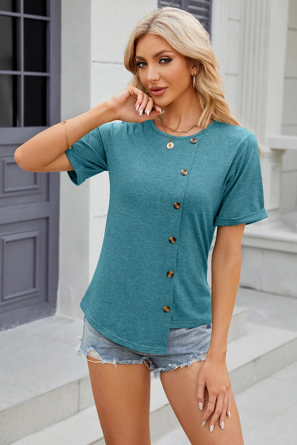 Round Neck Short Sleeve T-shirt (18)