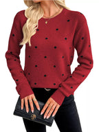 Polka Dot Crew Neck Sweater (7)