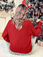Merry Round Neck Dropped Shoulder Christmas Sweater (4)