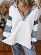 Block Striped Johnny Collar Sweatshirt (6)