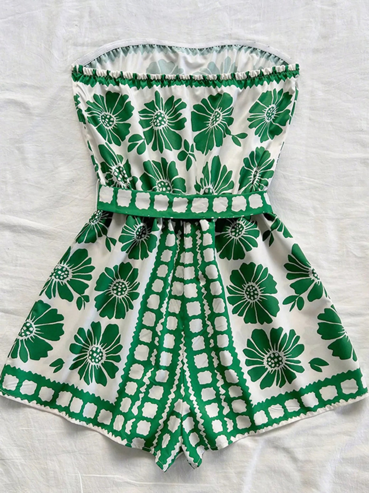 Strapless Tie Waist Romper (8)