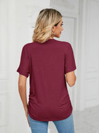 V-neck Short Sleeve T-shirt (10)