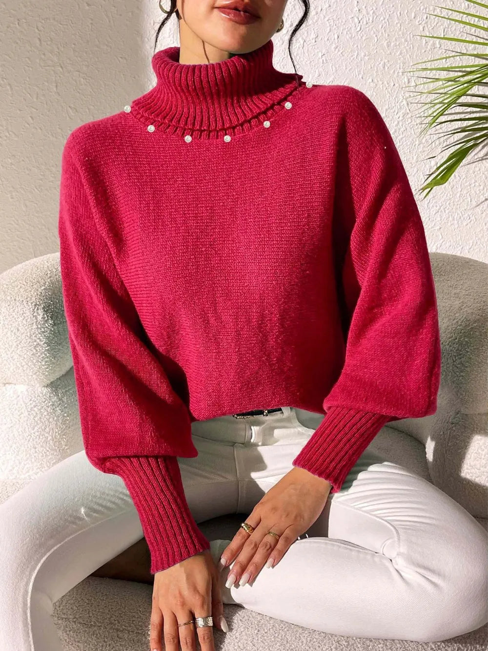 Turtleneck Long Sleeve Sweater (3)