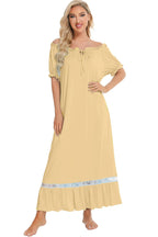Lace Detail Short Sleeve Lounge Dress (22)