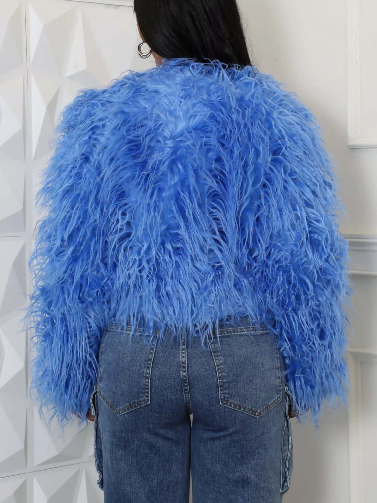 Faux Fur Open Front Cropped Outerwear (7)