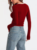 Contrast Trim Long Sleeve Top (10)