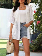 Openwork Open Front Cardigan (5)