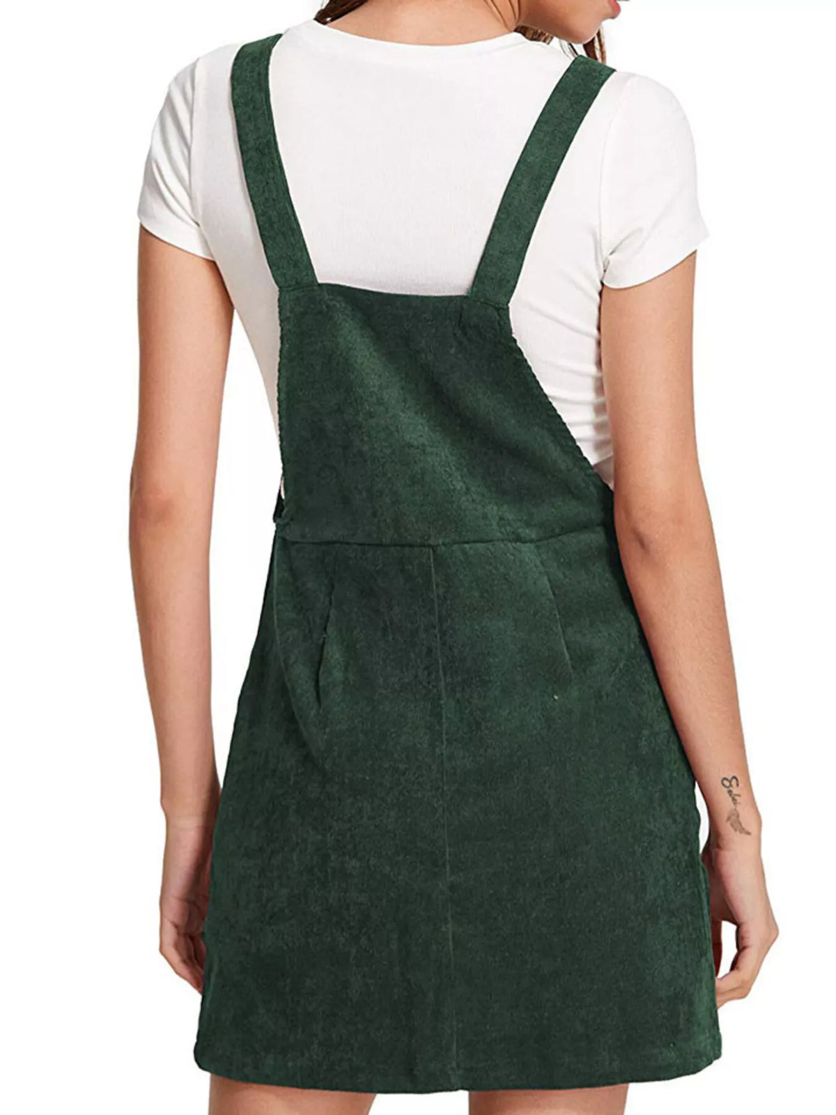 Corduroy Wide Strap Overall Dress (9)