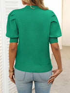 Mock Neck Puff Sleeve Sweater (4)
