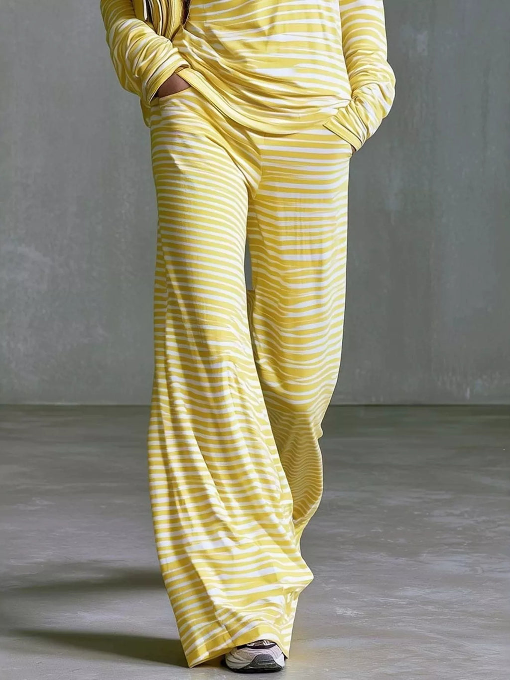 Striped Boat Neck Top Pants Set (4)