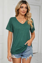 V-neck Short Sleeve T-shirt (6)