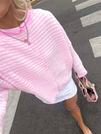 Striped Knit Button Up Cardigan (5)