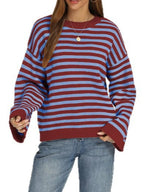 Striped Dropped Shoulder Sweater (6)