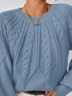 Cable Knit Long Sleeve Sweater (14)