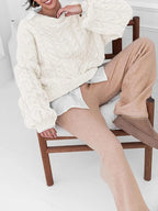 Cable Knit Long Sleeve Sweater (8)