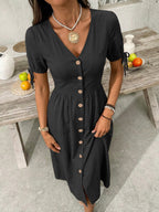 Button-down Short Sleeve Midi Dress (9)