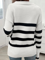 Striped Collared Neck Long Sleeve Sweater (17)