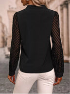 Notched Long Sleeve Blouse (6)