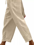 Casual Linen Drawstring Cropped Pants (2)