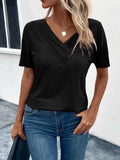 Short Sleeve V-neck Ruched T-shirt