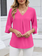 V-neck 3/4 Sleeve Blouse (19)