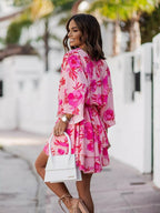 Layered Printed Surplice Mini Dress (5)