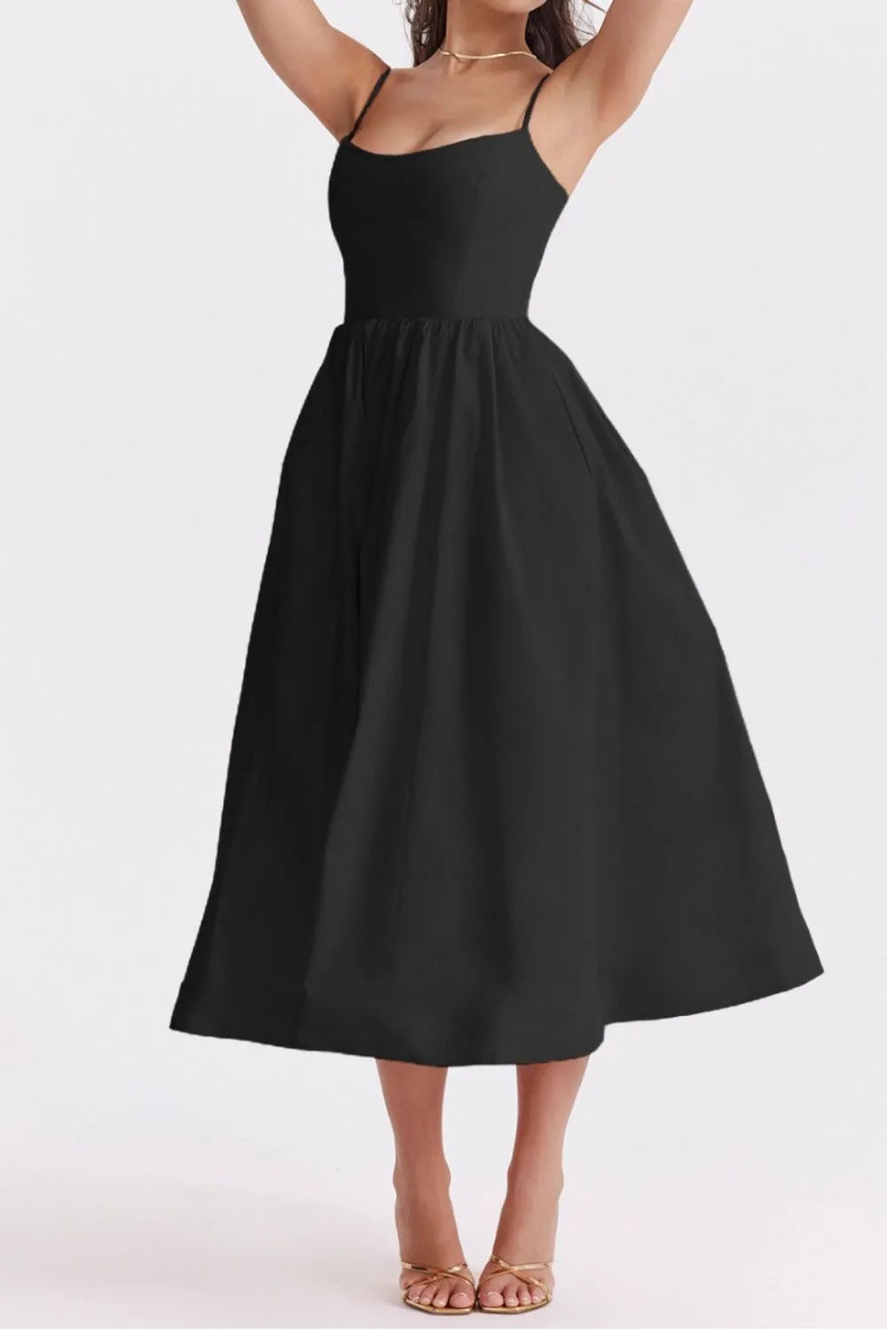 Floral Print Spaghetti Strap Midi Dress (16)