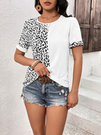 Leopard Round Neck Short Sleeve Tee (7)