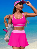 Scoop Neck Top Skort Swim Set