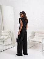 Satin Cowl Neck Top Pants Set (9)