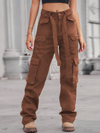 High-waisted Multi-pocket Cargo Jeans (17)